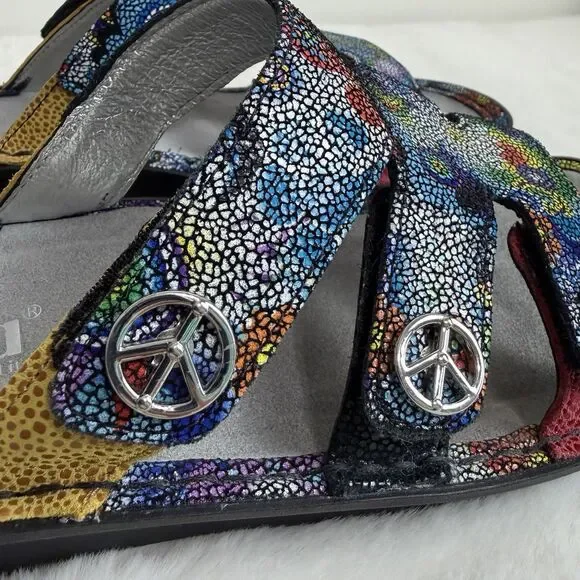 Alegria Venice Hippie Sandals Rainbow Peace Sign Women’s 39 / US 9 - Picture 3 of 9
